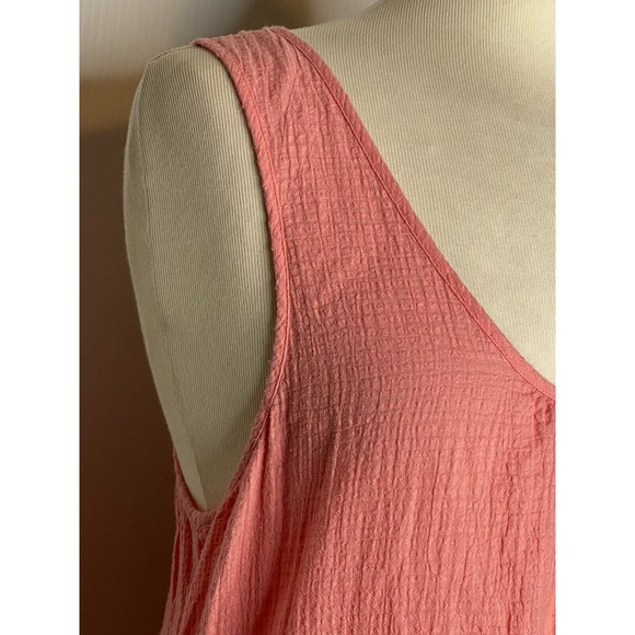 J. Crew Womens Size M Peach Tank Top Waffle Weave Cotton Casual Tassel Open Back - Picture 5 of 10